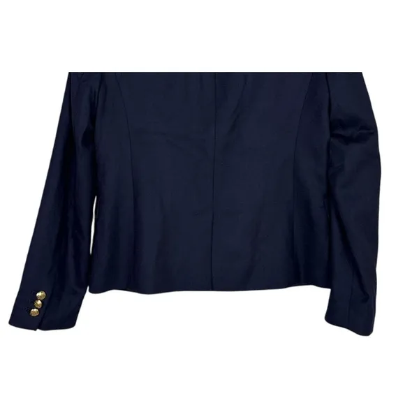 J. Crew Schoolboy Long Sleeve Wool Blend Lined Gold Buttons Blazer 4 Navy Blue - Image 7