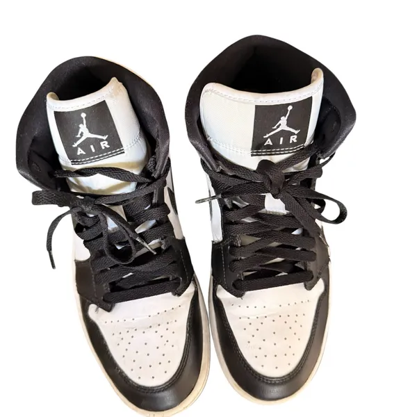 Nike Air Jordan 1 Mid White/Black Panda Black White DV0991-101 Size US 9.5 Women - Image 3