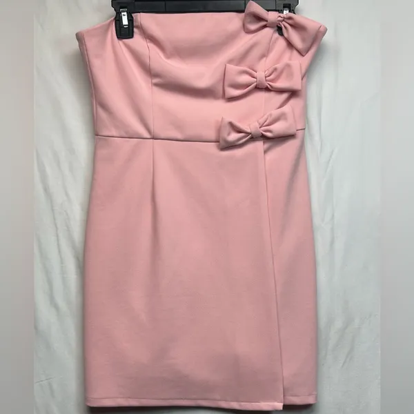 AQUA BOW MINI DRESS🩷 true to size One‎ bow needs to be sewn on one side - Image 2