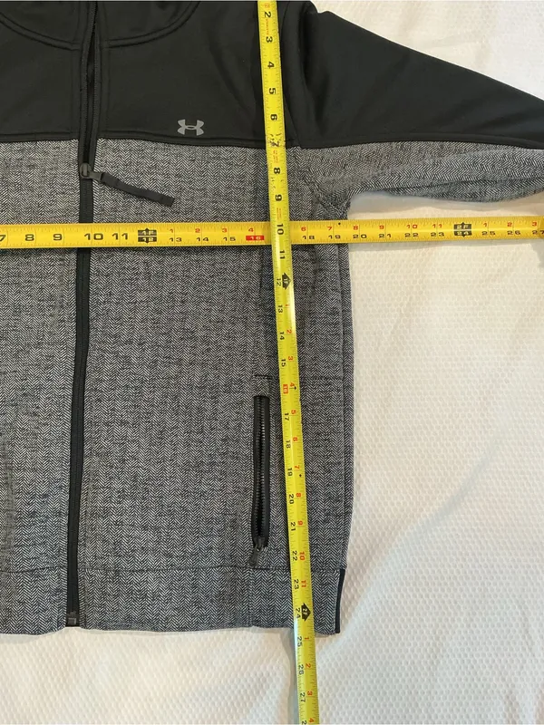Under Armour Two-Tone Gray & Black Full Zip Hoodie - Image 4