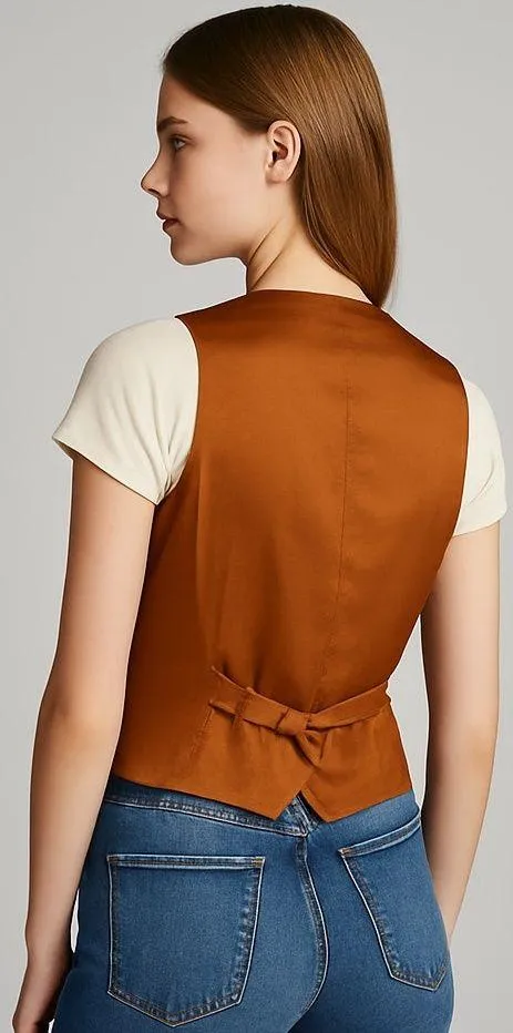 Rafael Suede Vest Rust Brown (Size M) Western Style Boho Size M - Image 2