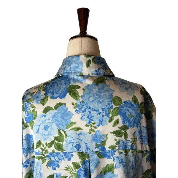 Show Me Your Mumu Best Day Button Up Women Medium Blue Floral Satin Boho Cottage - Image 6