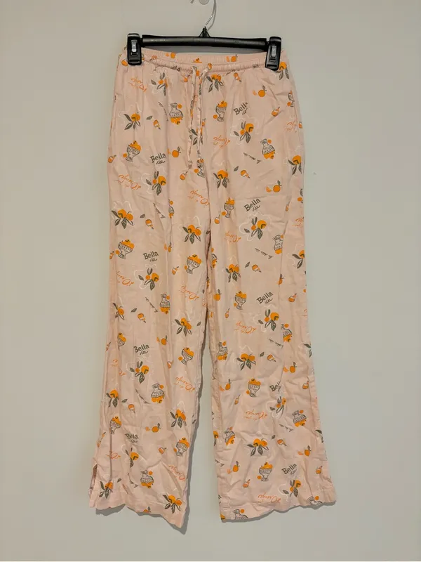 Wild fable linen blend orange print Bella Via wide leg pull on pants‎ pink XXS - Image 2