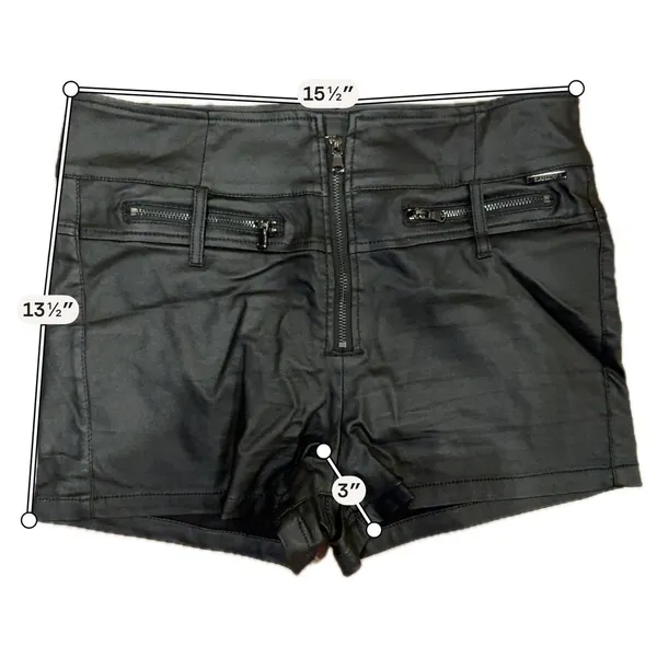 Ramisu Collection Black Faux Leather High-Rise Moto Shorts Women’s XL - Image 8