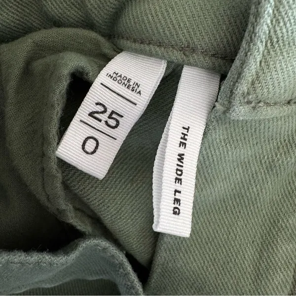 Ann Taylor LOFT High Rise Wide Leg Utility Jeans Army Green Mountain Rosemary - Image 10