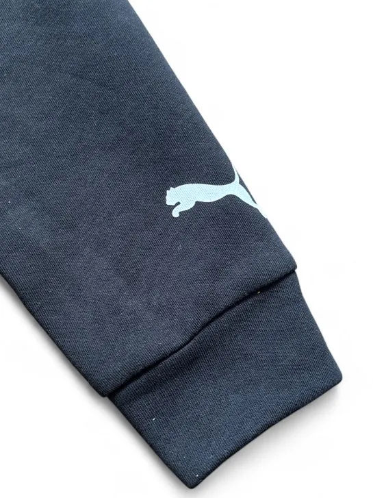 Puma Black Cowl Neck Sweatshirt with White Logo Women’s Size Large - Image 4
