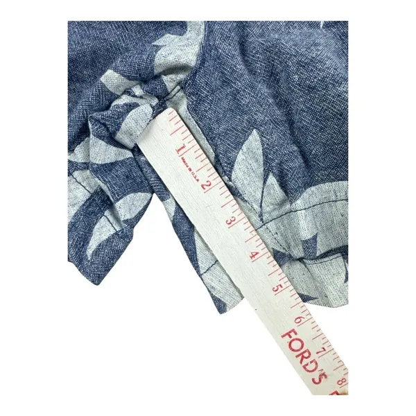 Old Navy Everyday Shorts Womens 0 Blue White Tropical Floral Linen Blend Palm - Image 6