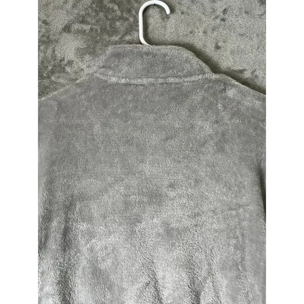 Disney Winnie the Pooh Gray Plush Quarter Zip Fleece Pullover Small Y2K Cozy - Image 4