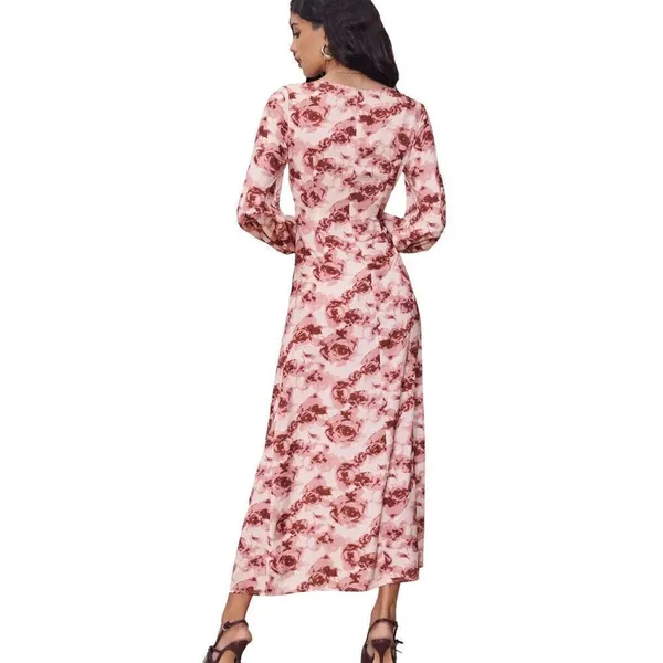 Nordstrom NWT Cider Floral Pleated Ruffle Maxi Dress Sz 8 - Image 5