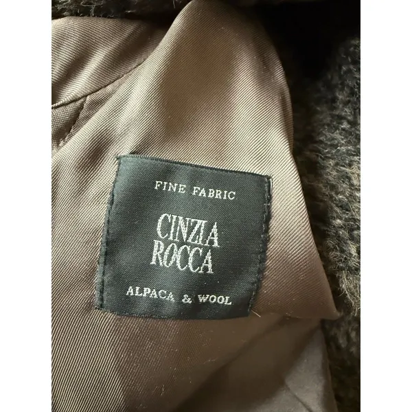 Cinzia Rocca Coat Women 8 Brown Wool Alpaca Blend Oversized Cape Academia‎ - Image 10