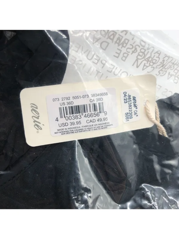 Smoothez by Aerie Bra Full Coverage Unlined Underwire Black 36D - Image 2