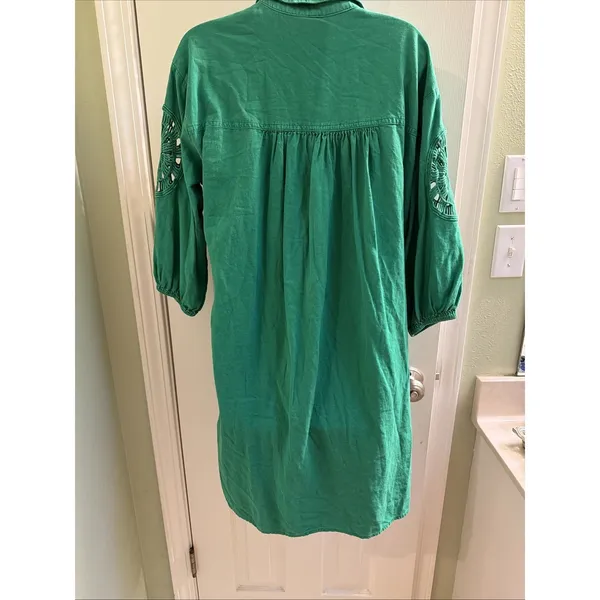 YFB Young Fabulous Broke Green Linen Dress Sz s Tunic Shirt Beachy‎ Lightweight - Image 4