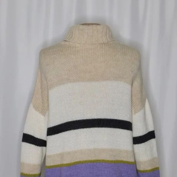 Anthropologie ALDOMARTINS‎ Striped Turtleneck Sweater Aldo Martins Wool Small - Image 8