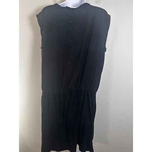 J.Crew Womens Black Cap Sleeve Drop Waist Jersey Mini Dress Size M‎ Minimalist - Image 4