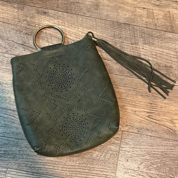 Anthropologie Olive Green Designer Bag - Image 3