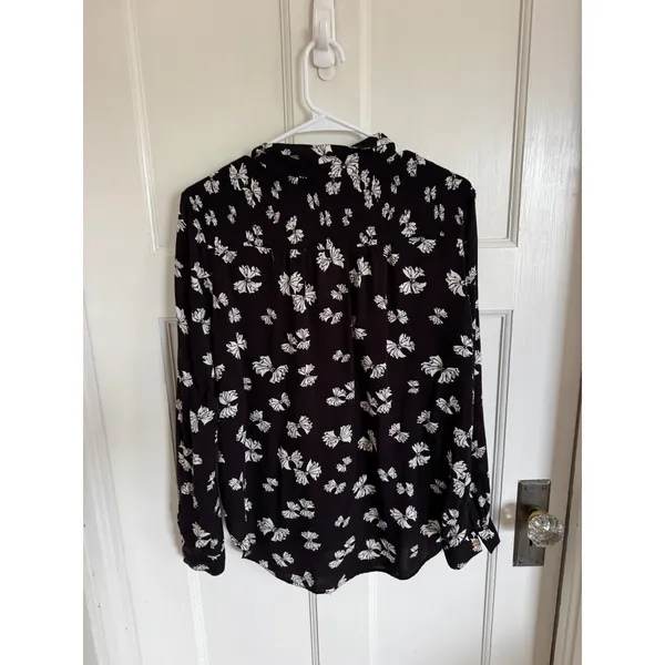 Maeve‎ Anthropologie Emory Bow Printed button down top size US12 (large) - Image 5