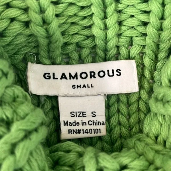 Glamorous Green Chunky Knit Turtleneck Pullover Sweater Womens S - Image 9