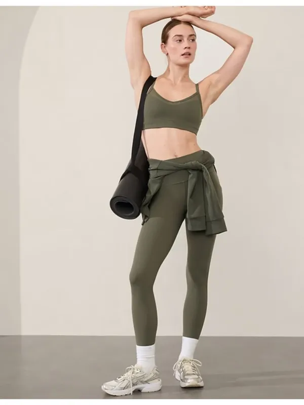 Athleta M Salutation Stash Mesh 7/8 Tight Moss Mesh Medium - Image 8