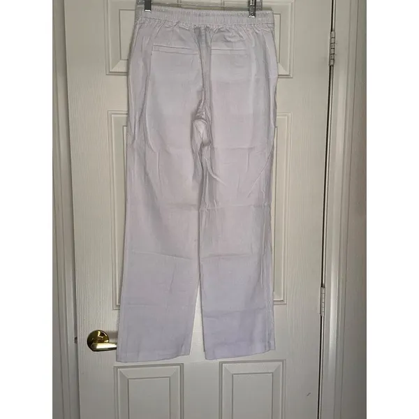 Chelsea & Theodore Womens Linen Pants Color Cloud White Size Small New Sku 1028 - Image 10