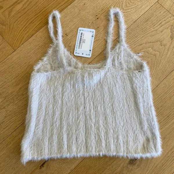 Merrilees Swimwear Soft Mohair Crop Tank in Stone - Image 4