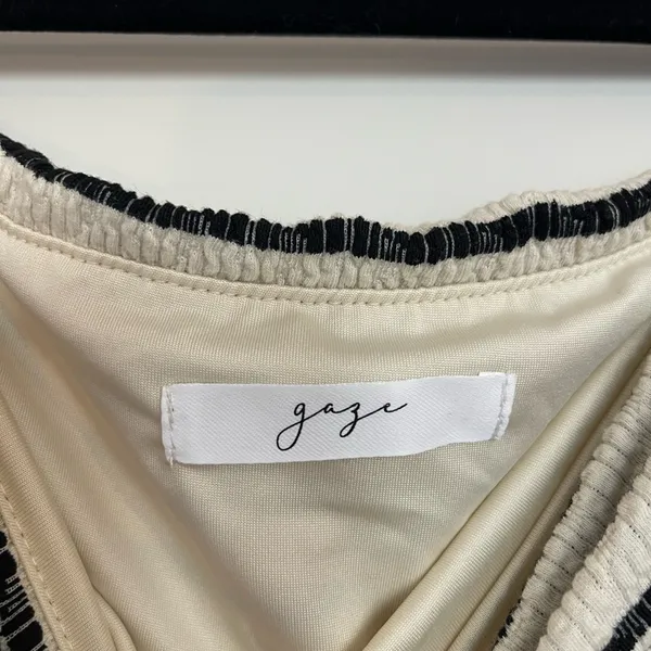 Gaze Strapless Black and White Striped Bodysuit - Image 3