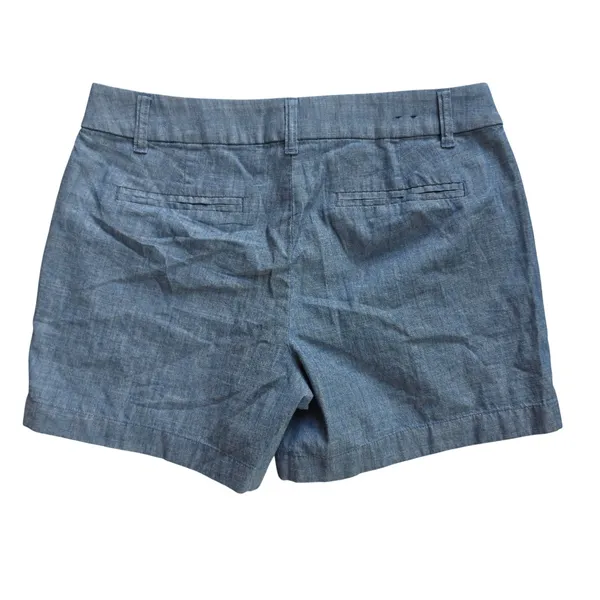 J. Crew Womens 5 Inch Classic Chambray Shorts‎ Blue Cotton AY431 Size 6 - Image 5