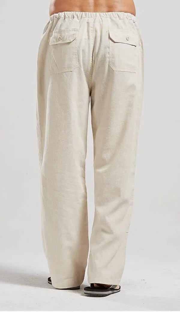 Linen Pants Tan Size M - Image 4