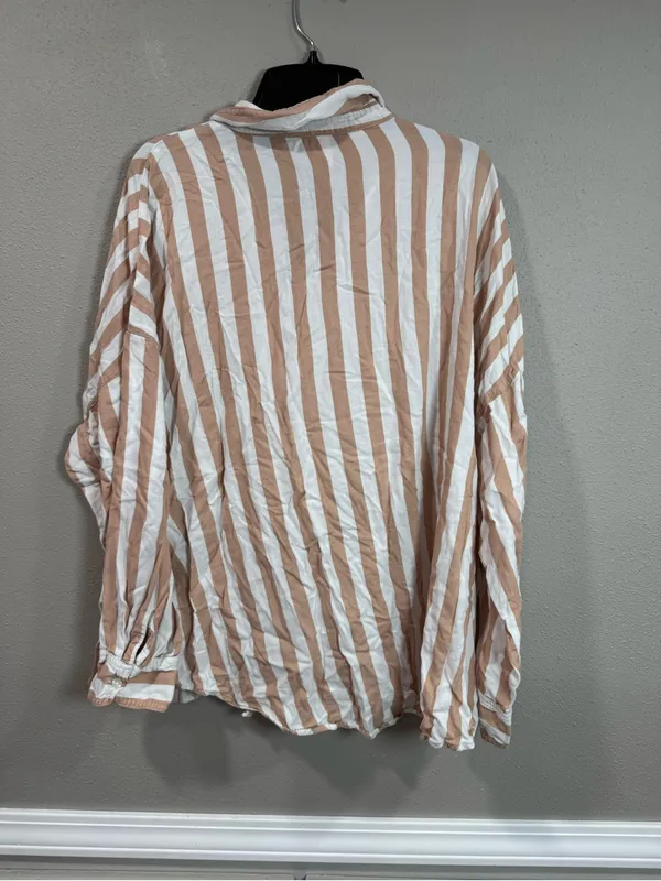 Victoria Secret Striped Wide-Leg Pajama Set- Beige & White - Image 5