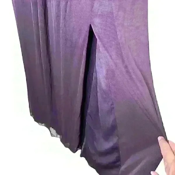 NWT David's Bridal F19608 Plum Long Lace Mesh High Neck Sz 2‎ - Image 4