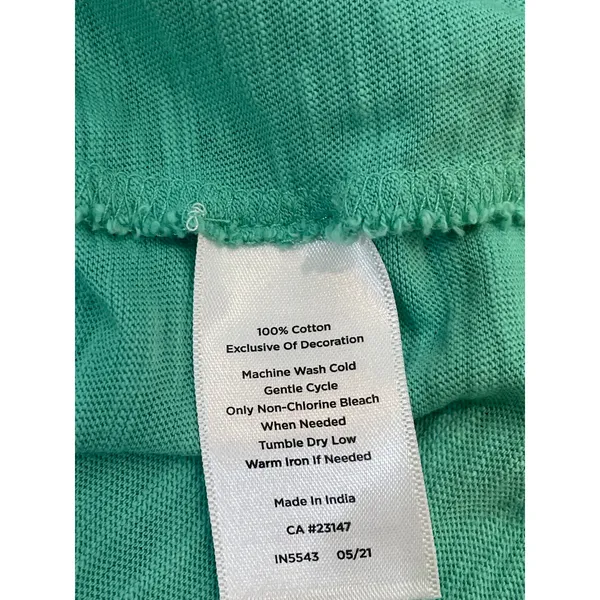 Talbots Cotton Embroidered Boho Dress Size M Light Soft Green - Image 6