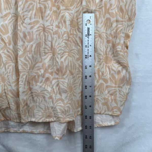 Ibiza Womens Peach Cream Floral Sunburst Braided Strap Maxi Dress Large RN103658 - Image 5