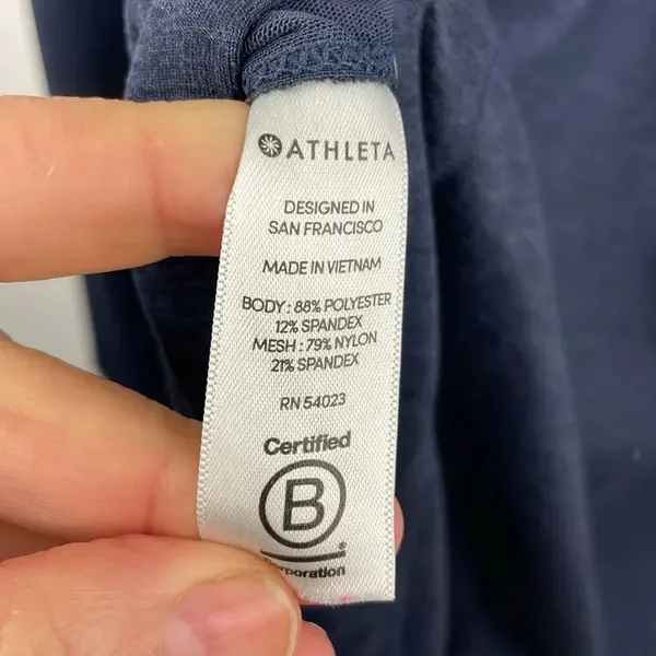 Athleta Dark Blue Hooded Long Sleeve Top women’s size Small - Image 7