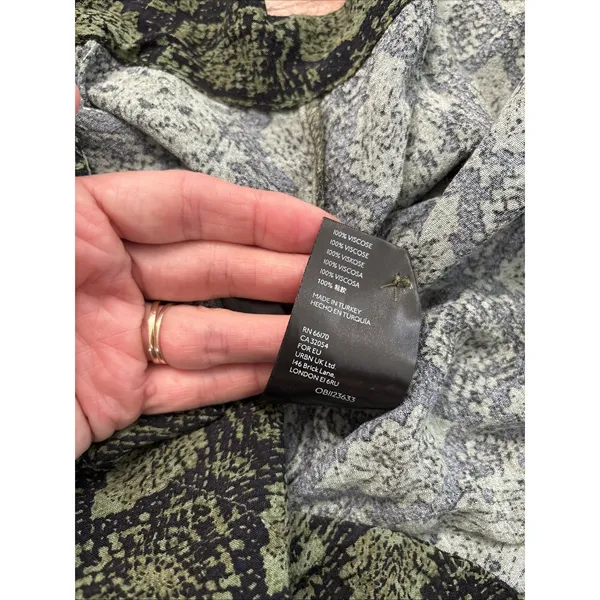 ANTHROPOLOGIE Rachel Tunic Dress in Green Snake Print Short Sleeve Size Medium - Image 7