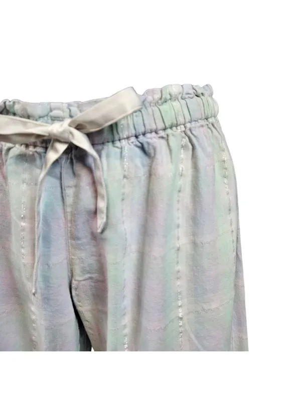 Victoria's Secret Aqua & Purple Pastel Plaid Flannel Pajama Set Women's Small‎ - Image 4