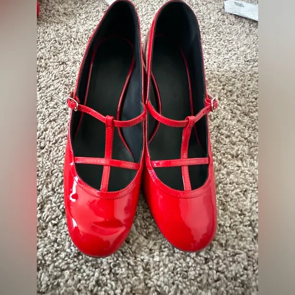 Khaite Fawn Patent Leather Pumps Scarlett Red 36 - Image 6