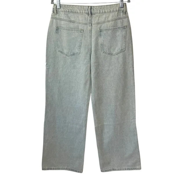 NEW Edikted‎ Low Rise Wide Leg Acid Washed Jeans Capsule Skater Grunge M - Image 5