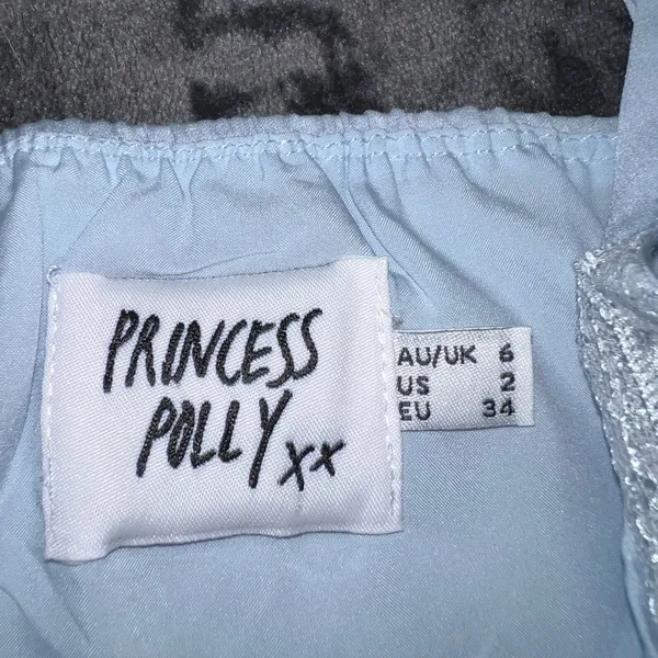 Princess Polly Old School Love Crop Top in Blue Size 2 - Image 13
