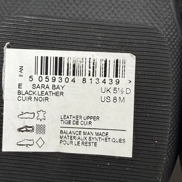 Clarks‎ Sara Bay Black Leather Ballet Flats Ultimate Comfort Round Toe Shoes 8M - Image 2