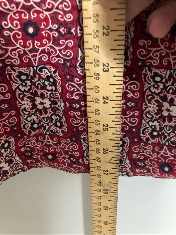 Source Unknown Red Patterned Open-Front Blazer Jacket Quilted Boho - Image 11