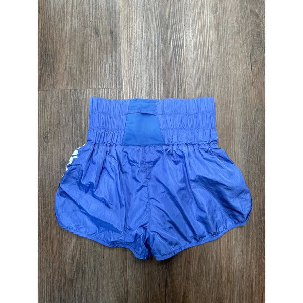 Free People FP Movement The Way Home Shorts Blue Graphic Smocked Waist Womens S - Image 3