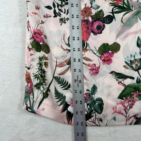 Banana Republic XS‎ Pink Floral Bird Print Long Sleeve Blouse NWT 268329-00-1 - Image 7