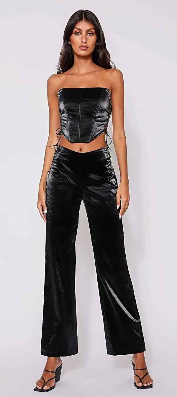 Tiger Mist Black Lace Up Cut Out Amity Pants - Image 4
