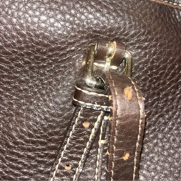 Dooney & Bourke Pebble Grain Tote Brown Leather Shoulder Bag - Image 6