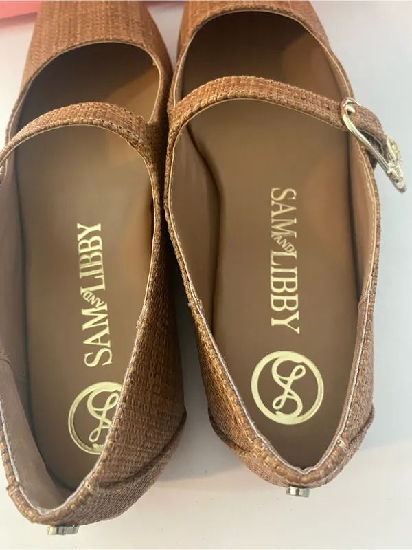 NWT Sam & Libby Women’s Fredi Tan Textured Mary Jane Flats with Buckle - Image 11