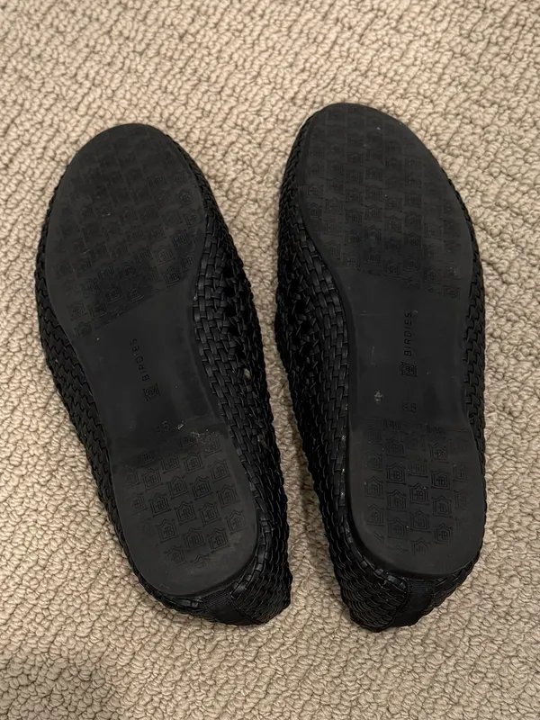 BIRDIES The Starling Loafers in Black Woven Mesh Vegan Leather size 9.5 - Image 7