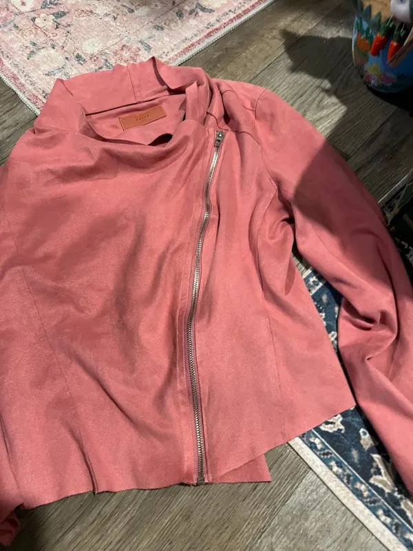 BlankNYC Rare Blush Pink Suede Moto‎ Jacket M - Image 5