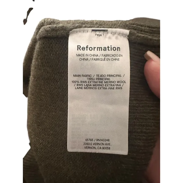 REFORMATION Tate Regenerative Wool‎ Sweater Dress X-Small - Image 5
