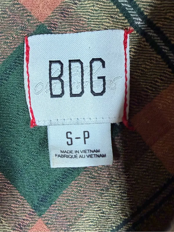 Urban Outfitters BDG‎ Brown Green Plaid Button Down Oversized Flannel - Image 3