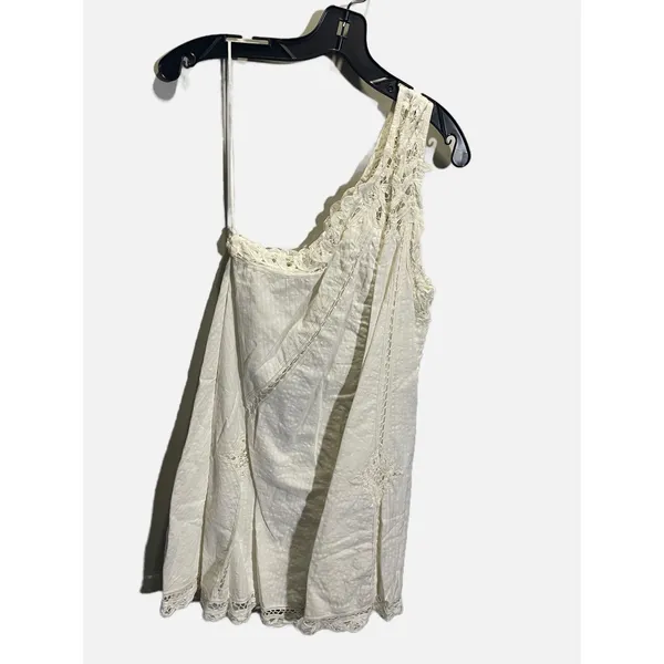 Free People Billie One Shoulder Mini Dress Womens Small‎ Ivory Crochet Lace Boho - Image 2
