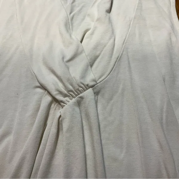 Banana Republic Sleeveless Cream Knit Top Draped Crossover Neckline Women Sz M - Image 5